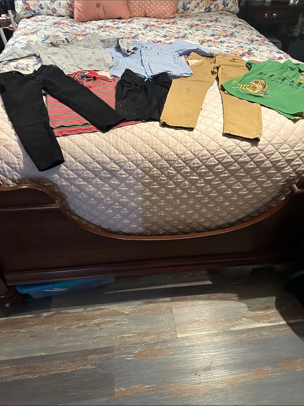 Mixed Kids Clothing Lot - Striped red , Black, Blue, Khaki & Green Pieces.